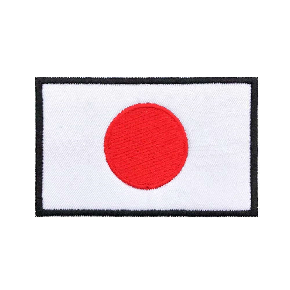 1PC Japan Flag Patches Armband Embroidered Patch Hook & Loop Or Iron On Embroidery  Badge Military Stripe