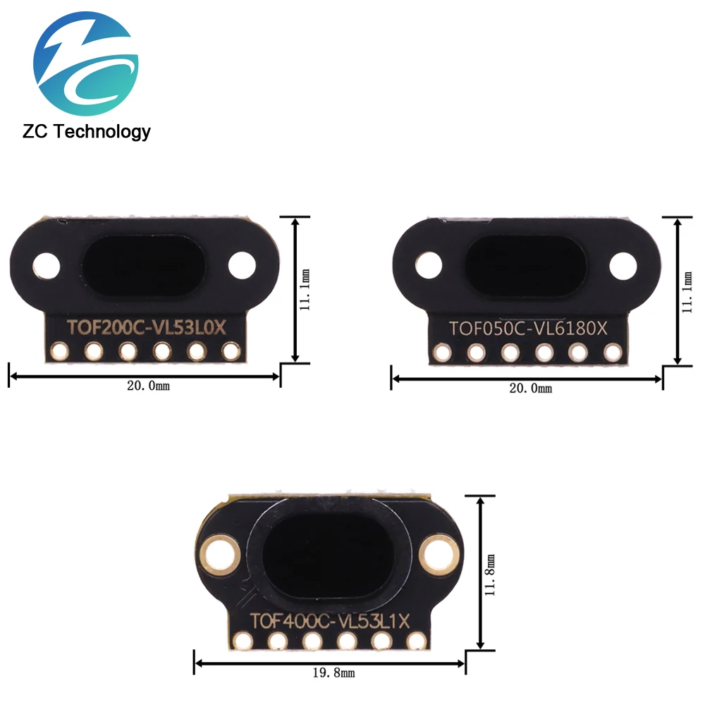 TOF050C 200C 400C Laser Ranging SensorModule TOF Time-of-flight distance IIC output for arduino VL6180 VL53L0X VL53L1X