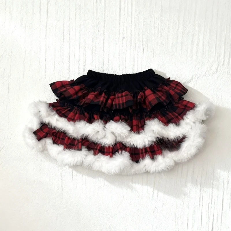 

Горячая зимняя винтажная красная клетчатая юбка с эластичной резинкой на талии для девочек, женская эстетичная юбка Y2k, милые свободные плиссированные короткие юбки, модный дизайн, юбка
