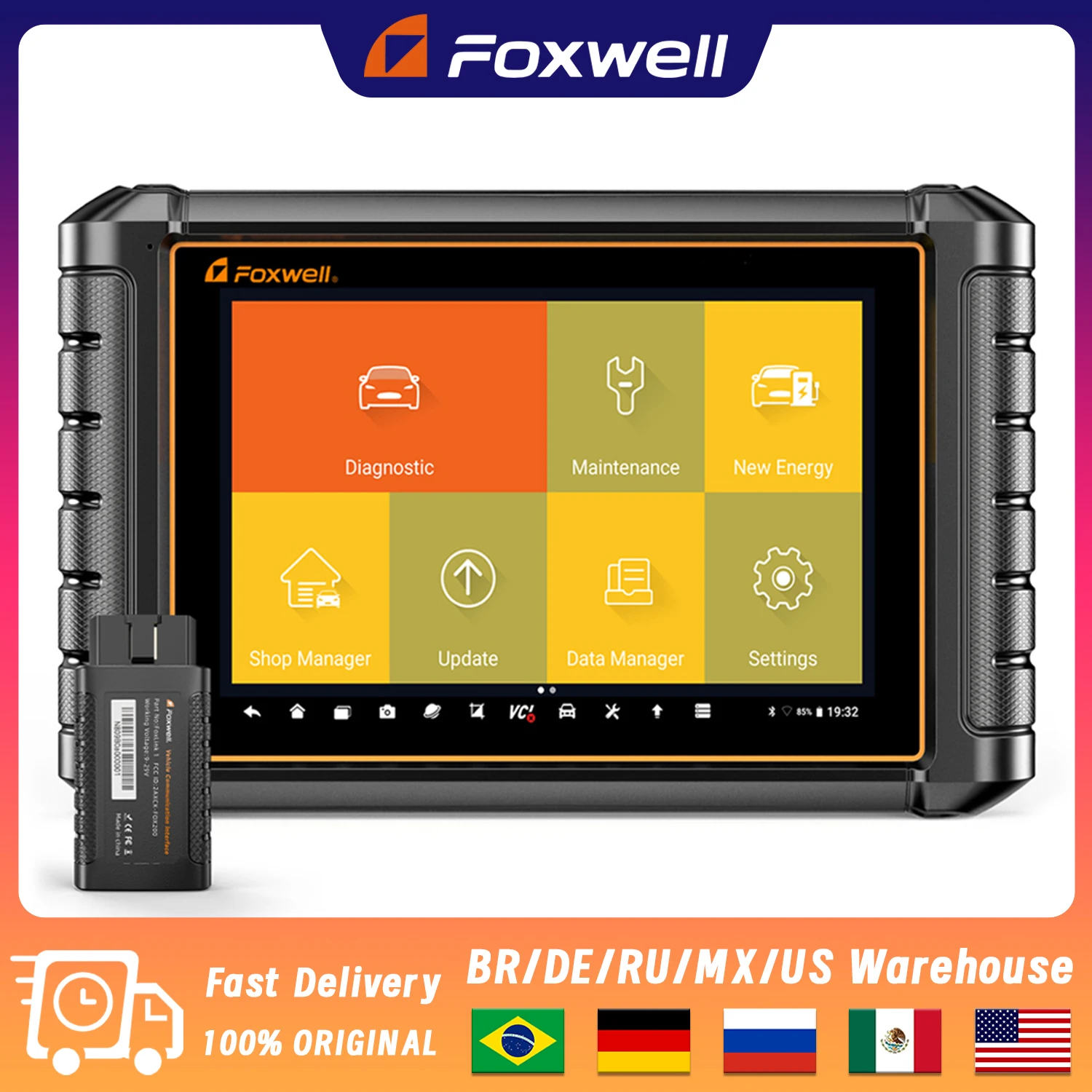 

FOXWELL NT909 OBD2 Car Diagnostic Scanner All System ECU Coding Code Reader Active Test Professional OBD 2 Automotive Scan Tools