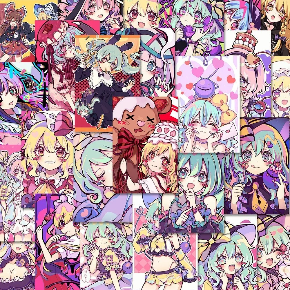 Cosplay108 새로운 다채로운 동양 프로젝트 스티커 Ins 높은 아름다움 귀여운 계정 스티커 모바일 DIY 방수