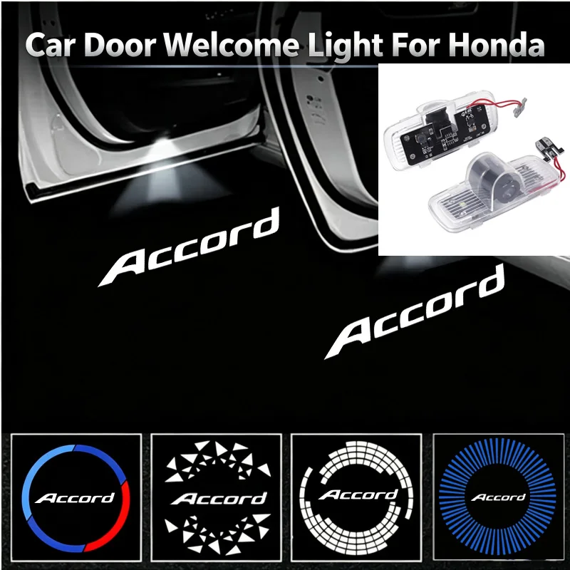 2PCS HD Ghost Shadow LED Door Courtesy Projector Welcome Lighting For Honda Accord 2004‑2013 Interior Modification Accessories