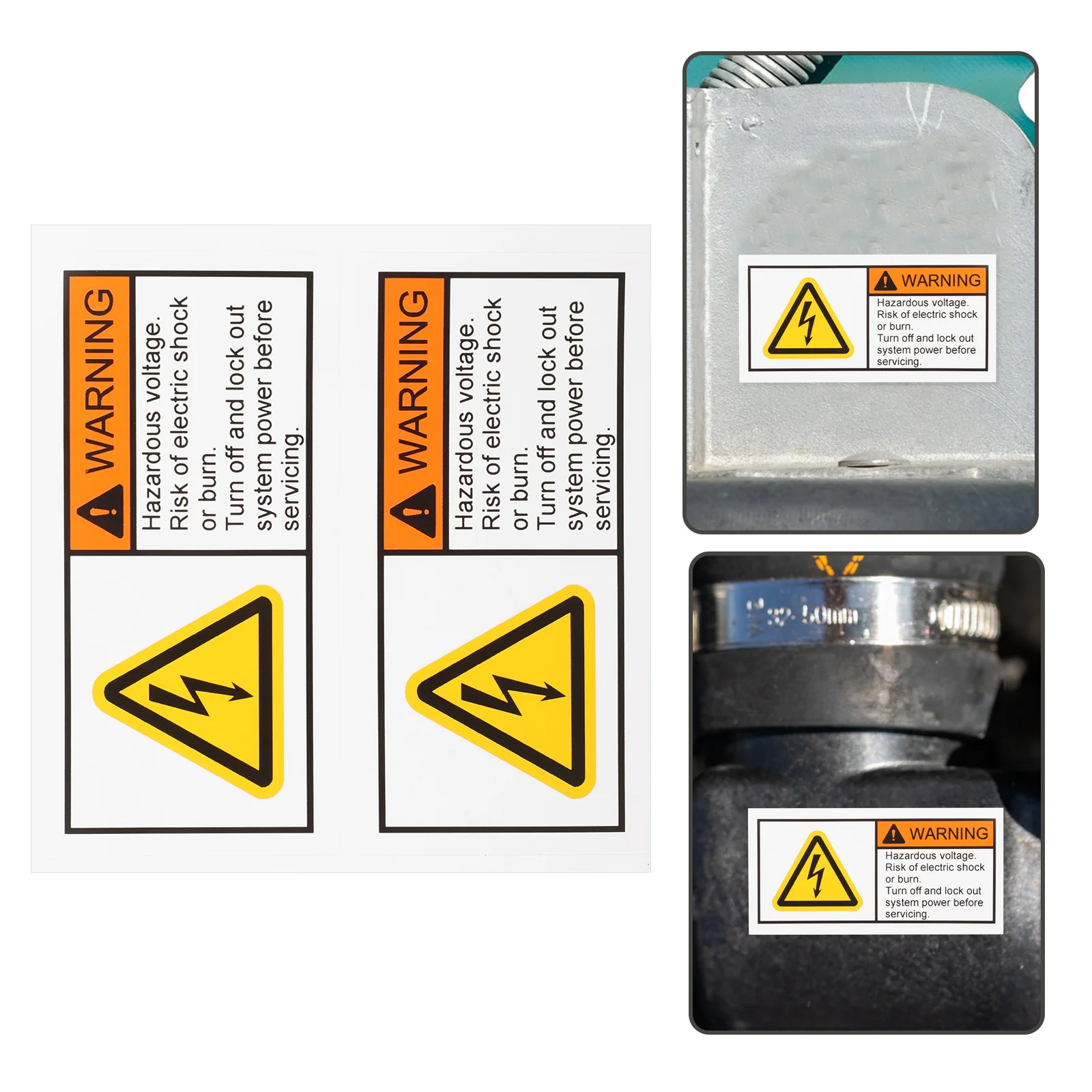 2Pcs Electric Shocks Warning Sign High Voltage Labels Safety Protection Stable Material Durable Use Electrical Panel Labels