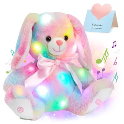 Jouets musicaux en peluche à lumière LED, oreillers mignons Kawaii, animaux en peluche Shoes, jouet beurre doux pour filles, décoration d'intérieur pour enfants, 27cm