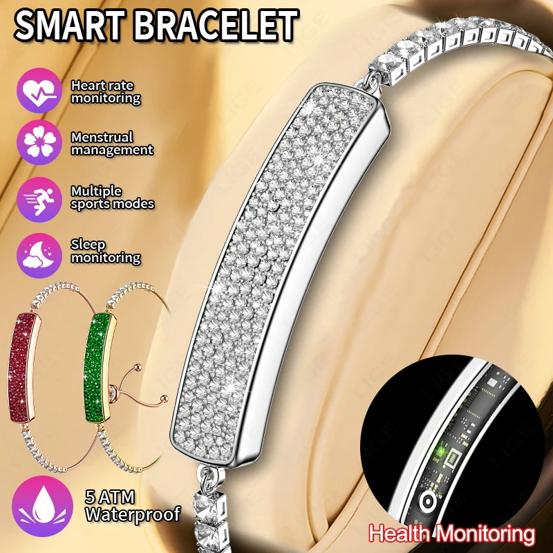 

Fashion Smart Bracelet Chain Ladies Gift Smart Watch Women Fitness Heart Rate Sleep Monitor No Screen Smartwatch for Android iOS