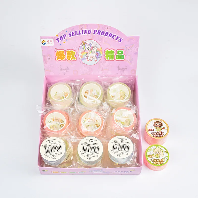 4Colors Nano Glue Knead Music Double Sided Tape Blow Bubbles Full Set Of Nano Tape Bubble Blowing Decompression Toy Stickers image 3