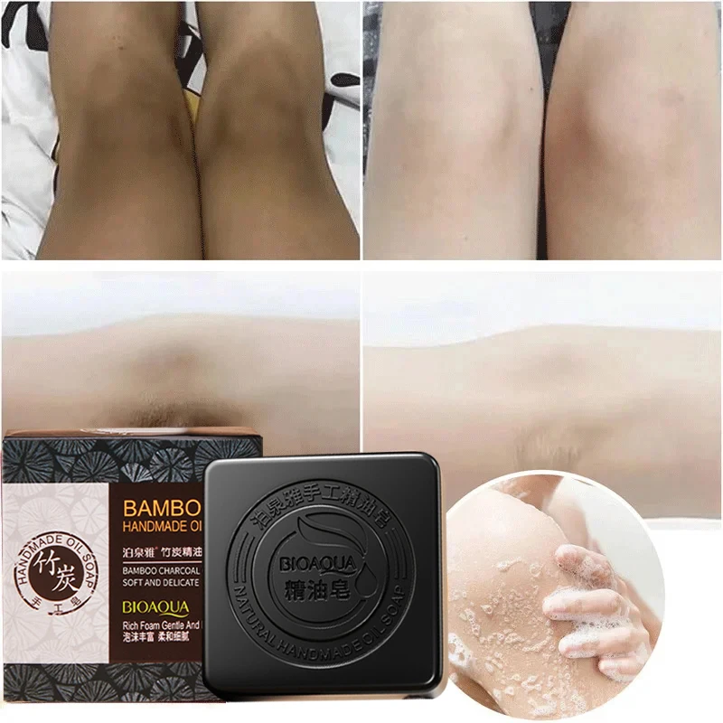 100 جرام الخيزران الفحم صابون يدوي الصنع الطبيعية زيت طبيعي الصابون ترطيب الجلد التطهير العميق السيطرة على النفط الوجه الجسم حمام أداة #4