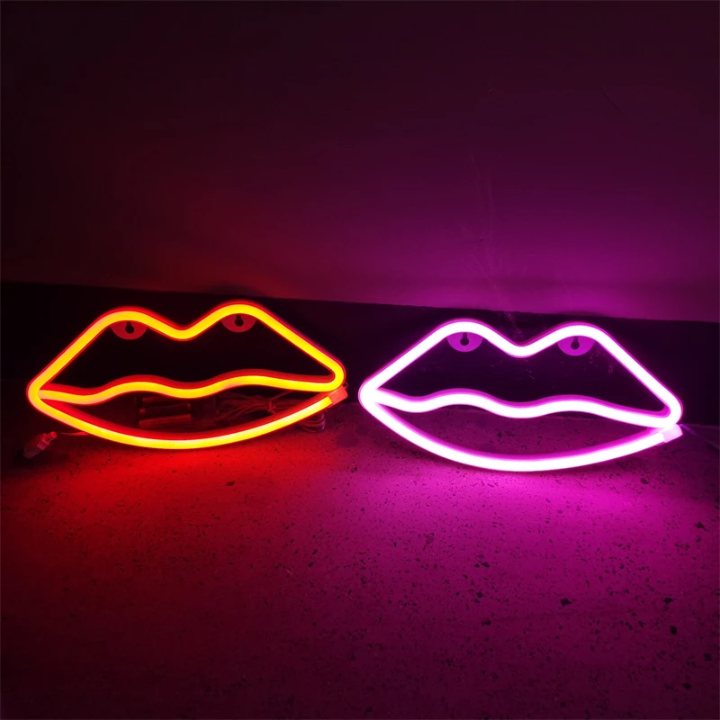 LED Mouth Neon Sign Light Festival Decoration Luminous Neon Lamp For Bedroom Living Room Party Home Decor Adult Kid Gift