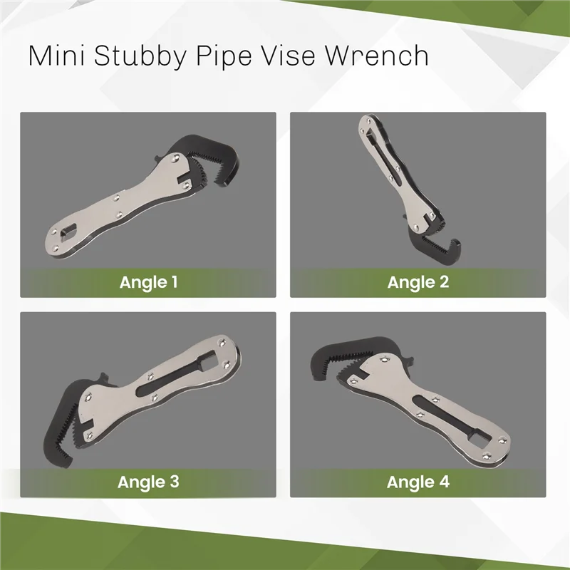 ABNO-2X The Mini Stubby, Mini Stubby Pipe Vise Wrench, Mini Self Adjusting Wrench, Size, 2 In 1 Wrench Tool For Tight Spaces