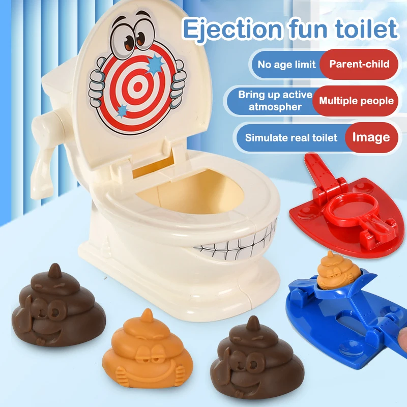 1Set Funny Toilet Spoof Toys Catapult Poop Trick Toilet Prop Children Adults Games Parent-Child Toys