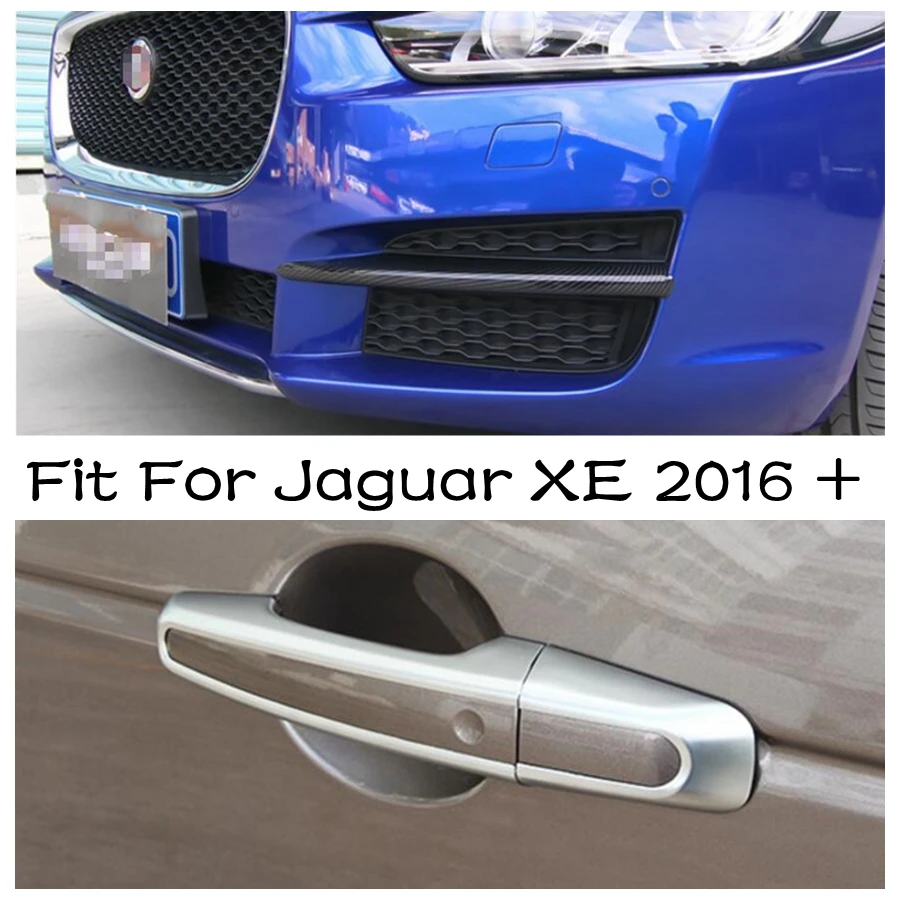 

Front Face Fog Lights Lamp Eyelid Eyebrow Cover Trim Door Handle Catch Cap Auto Accessories Exterior For Jaguar XE 2016 - 2019