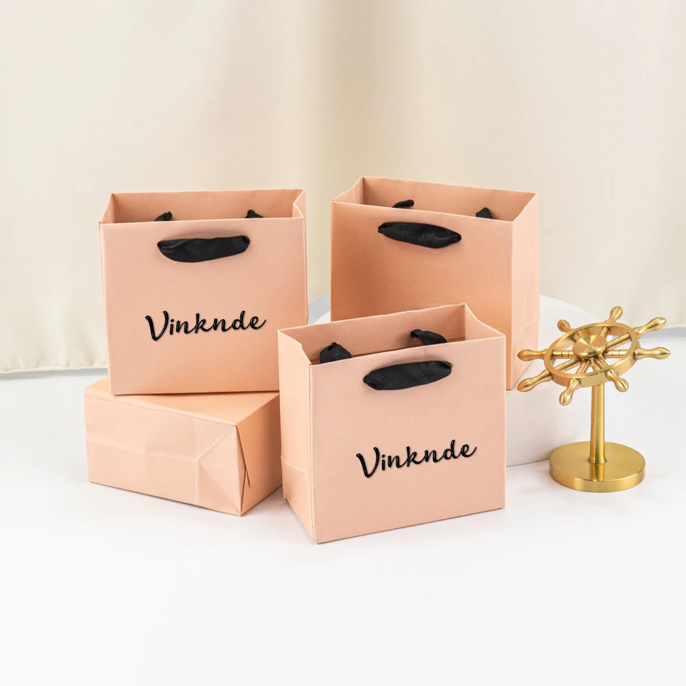 Mini Mała Torebka Kraft na Biżuterię 12x11x6cm Opakowanie Prezentowe na Festiwal Bogini Kwiat Naszyjnik Wisiorek Etui do Przechowywania