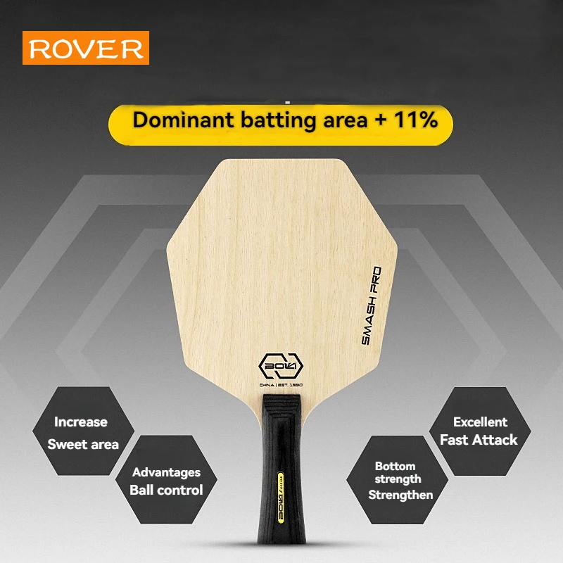 

Шестигранная основа для летучей мыши для настольного тенниса, большая зона ударов, лезвие из чистого дерева, профессиональное весло для тренировок, наступательный пинг-понг