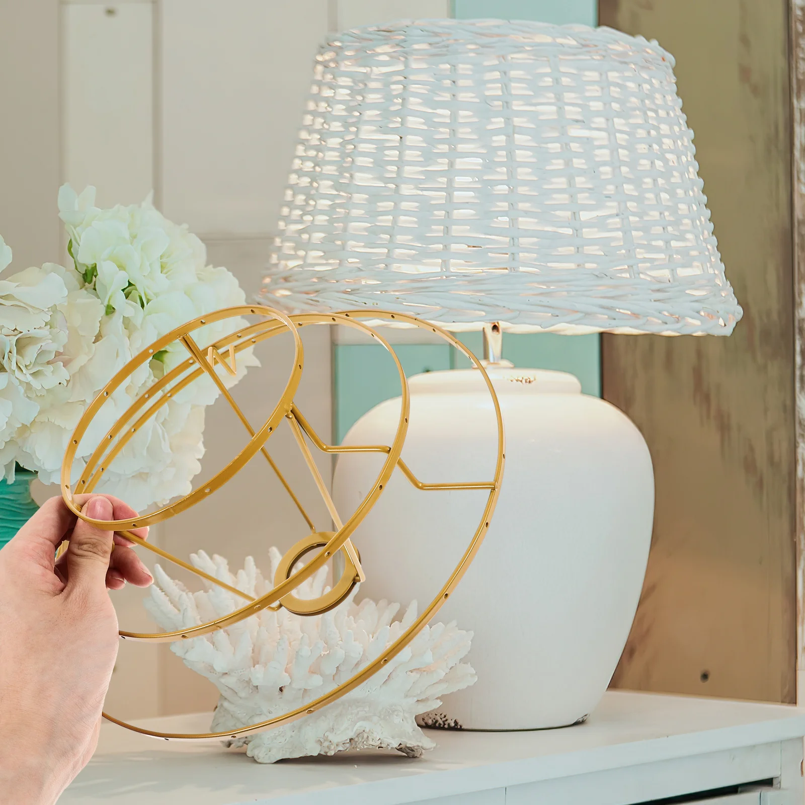 

Metal Lampshade Frame 3-Layer Wire Ring Lamp Shade Holder Light Cage Guard for DIY Lamp Projects Wall Lights Desk Lamps and