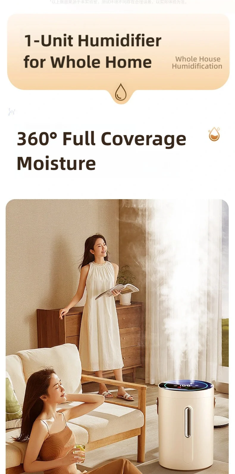 TINSOL 2500ml Digitaler Dual-Spray-Luftbefeuchter mit USB-Anschluss, Aroma-Luftbefeuchter für ätherische Öle, Dreistufiger Nebel-Luftbefeuchter für das Schlafzimmer – Detail 10