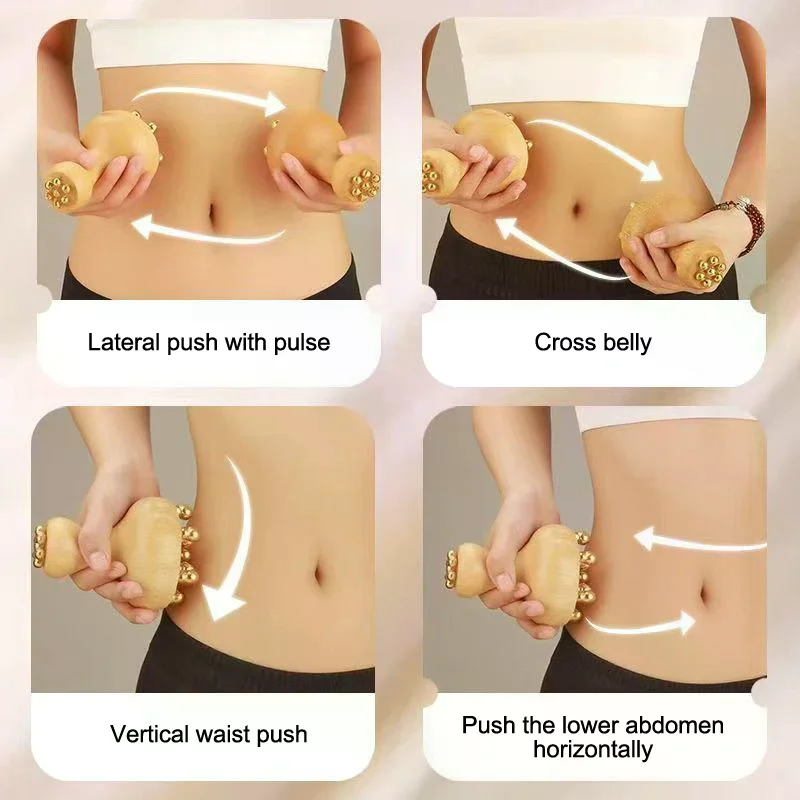 يده النحاس والخشب أدوات العلاج الفطر التصريف اللمفاوي مدلك الزناد نقطة جهاز تدليك لشكل الجسم الأنسجة العميقة #4