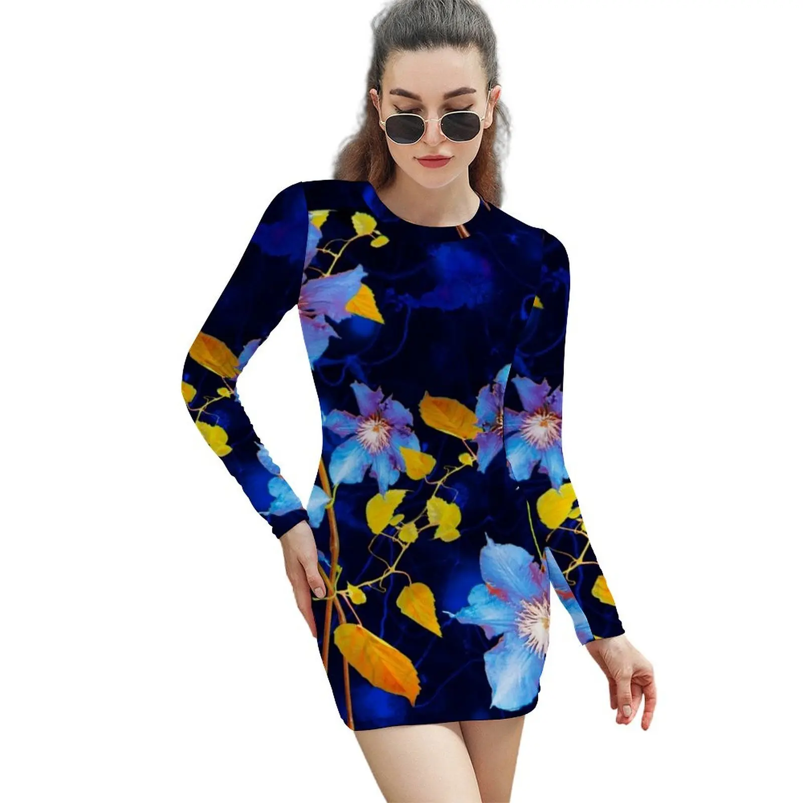 

clématites/clematis Long-Sleeved Sheath Dress dresses for prom womans clothing summer dresses women 2024