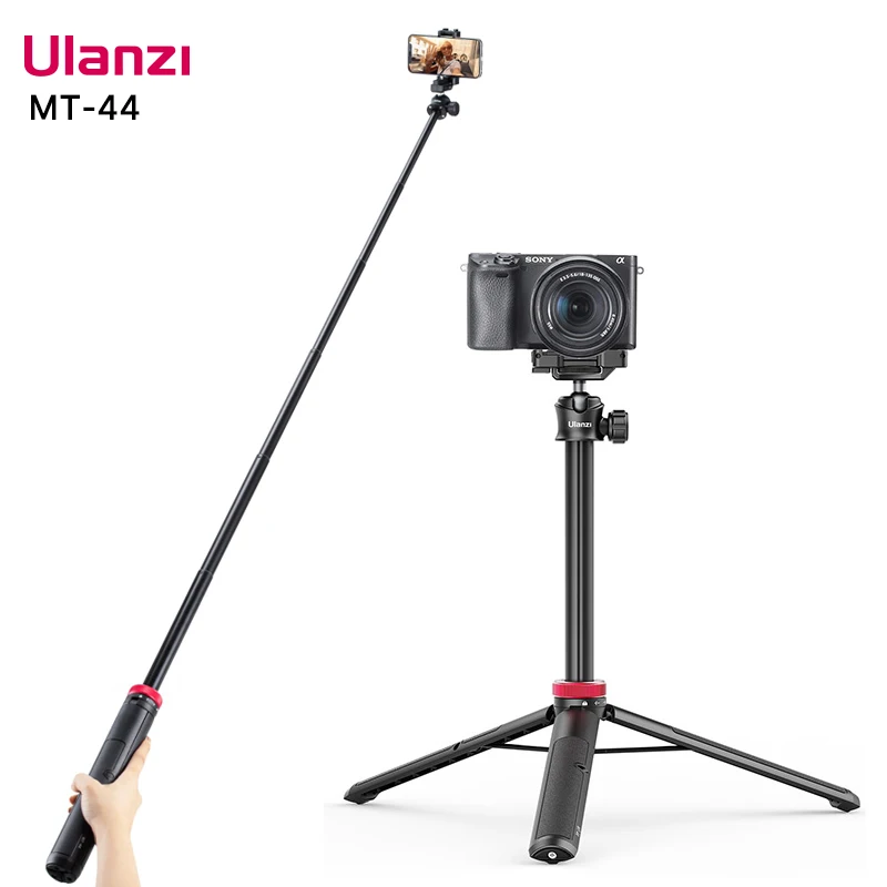 Ulanzi MT-44 Extendable Vlog Livebroadcast Tripod Stand with Phone Mount Holder 42Inch for DSlR SLR Camera GoproSmartphone