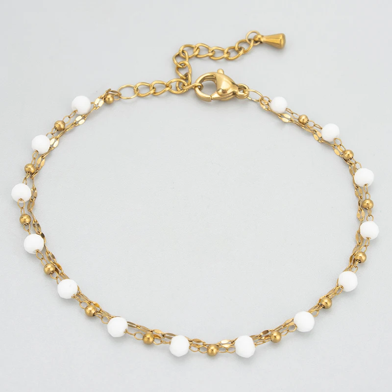 assoonas, 1 Stück/Lot, MH53, Armbänder für Frauen, 18k vergoldet, Edelstahl, Naturstein, handgefertigt, Anhänger, Modeschmuck – Detail 2