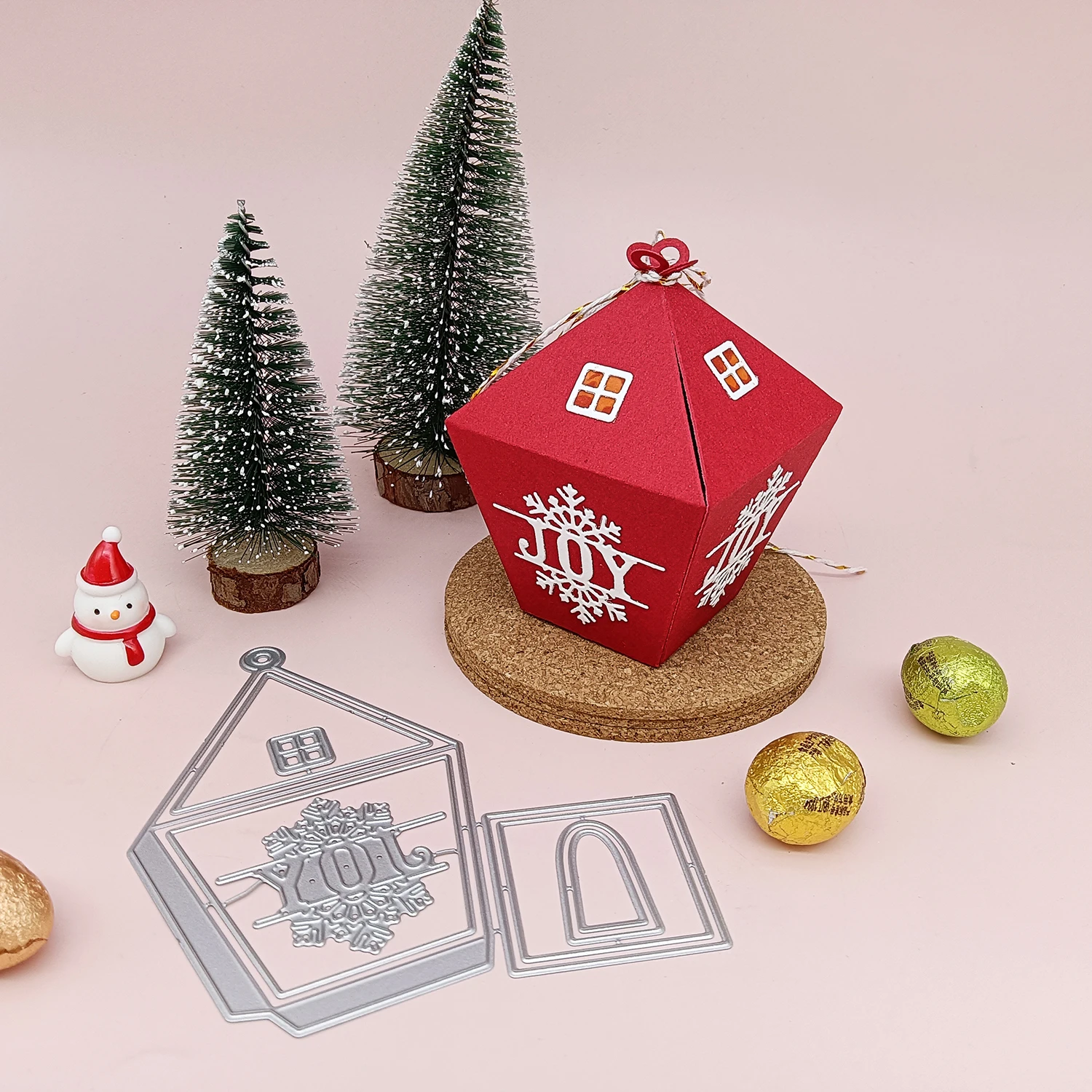 Christmas Holiday Lamp Gift Box Candy Box  Metal Cutting Die Cut Jewelry Display Card Handmade Card Template Dies Cutting Dies