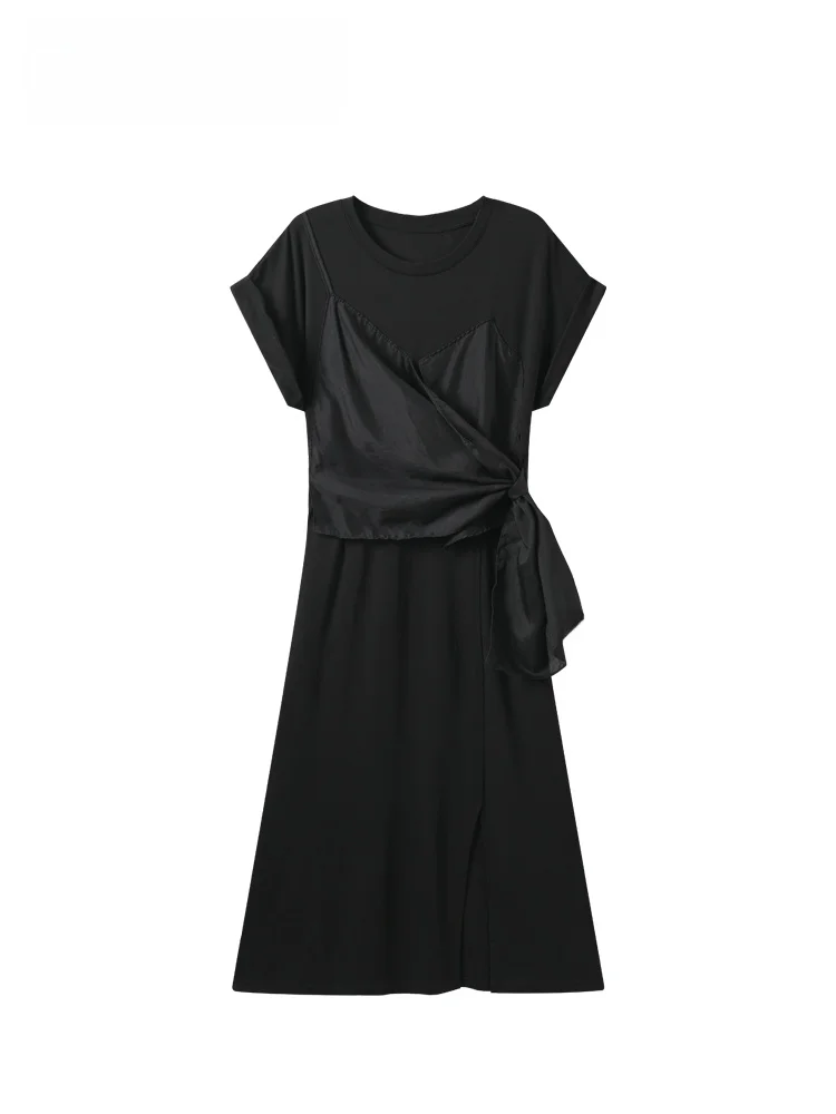 

CaraCLUB plus Size College Style Short Sleeve Dress Women Summer Slimming Younger Looking Dresses Casual Polyester Fiber