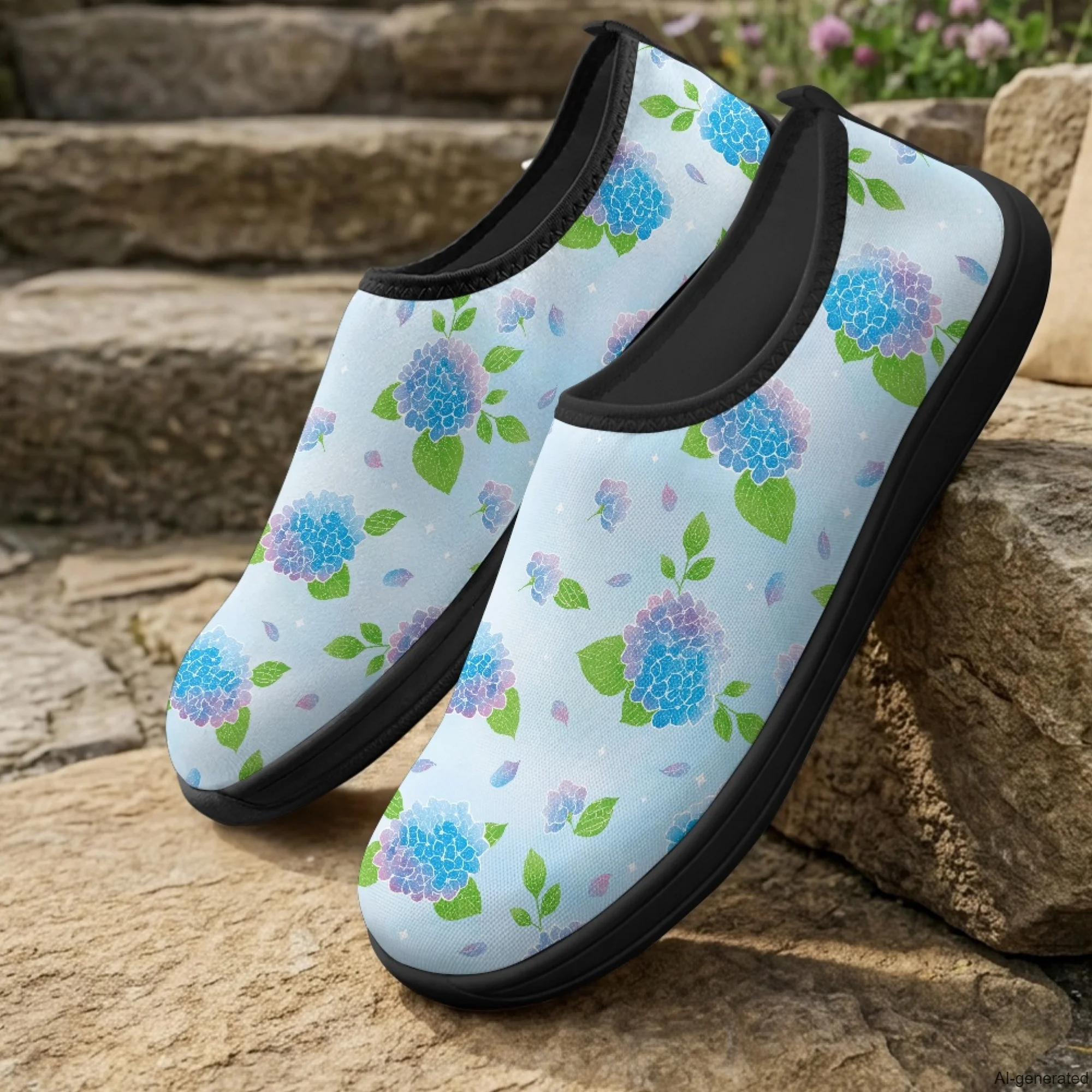 XIXIRIMIDO Slip-on Wide-toed Shoes Comfortable Shoes for Walking Breathable Walking Shoes Nursing Sneakers for Woman Flower