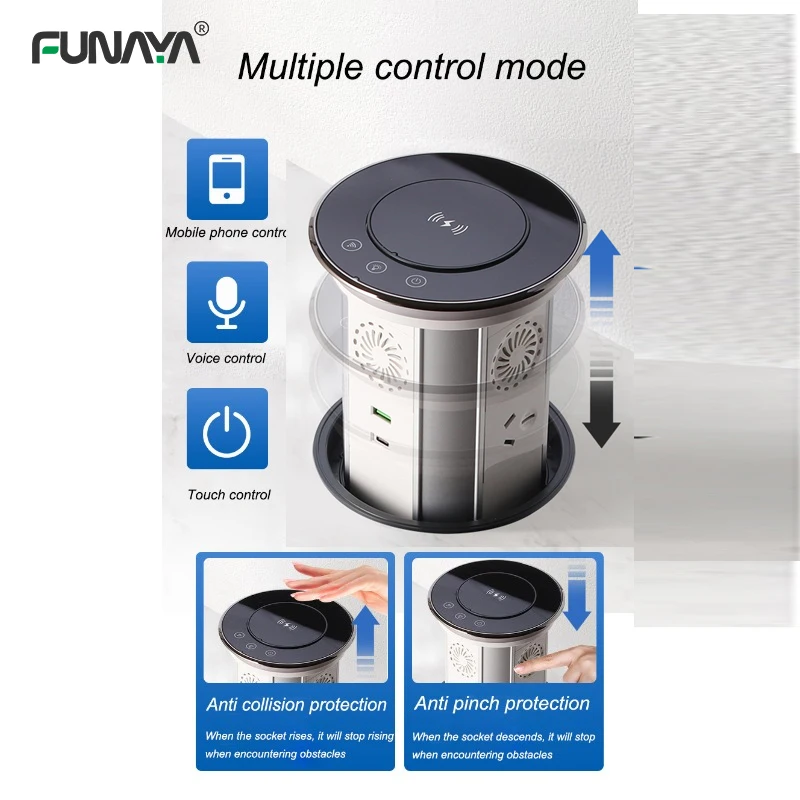 Imagem -05 - Tomadas Pop-up Inteligentes Tomada de Mesa de Superfície Oculta com Usb Impermeável Elevação Bluetooth Tuya 15a 110v 240v 4000w