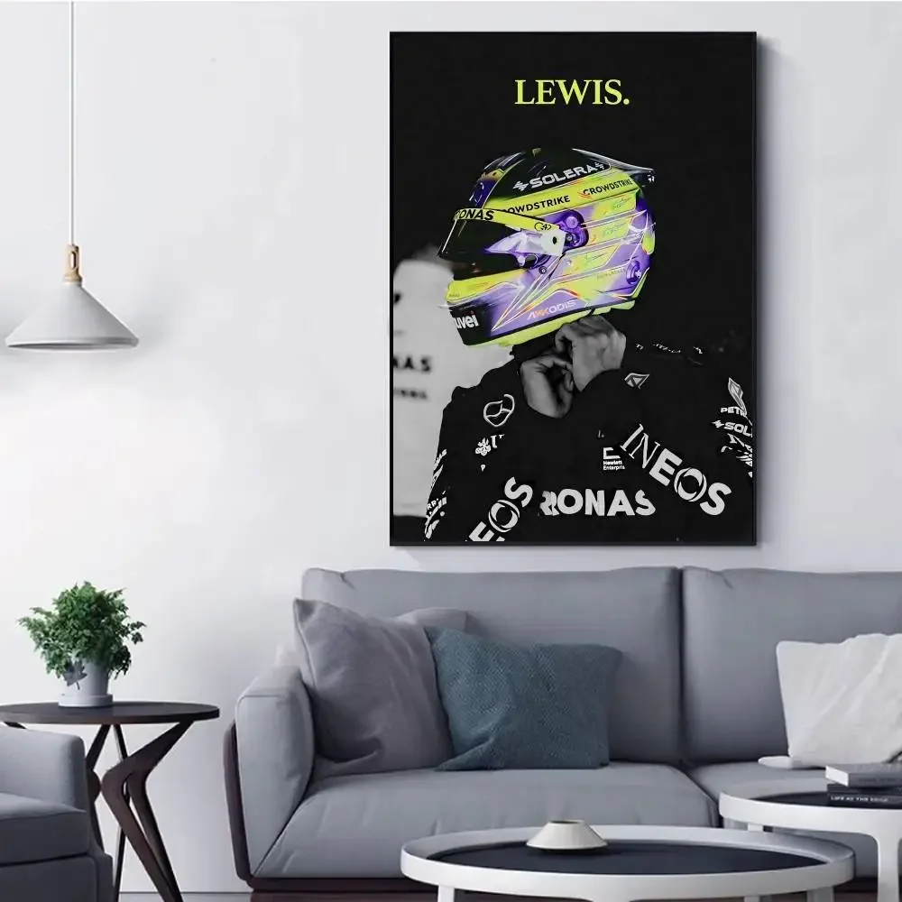غرفة نوم مكتب ديكور المنزل حائط لوح رسم ديكور F1 L-Lewis هاميلتون الجدار ملصق فني غرفة المعيشة بار مقهى #5
