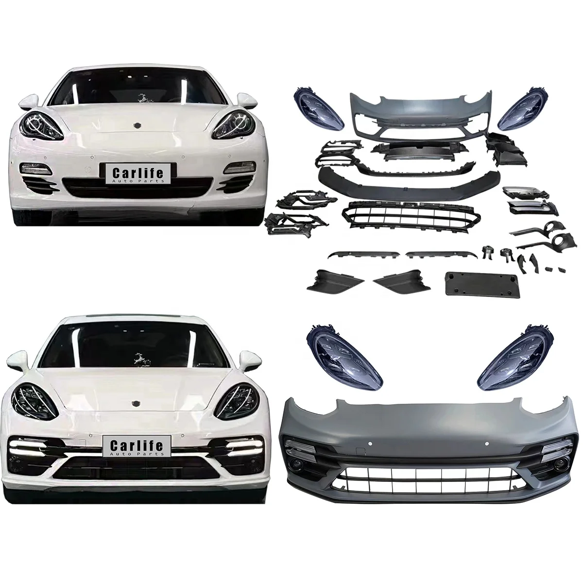 

Car bumpers body kit for Porsche panamera 970 2008-2016 year upgrade 971 Turbo S include headlights and front bumper assembly