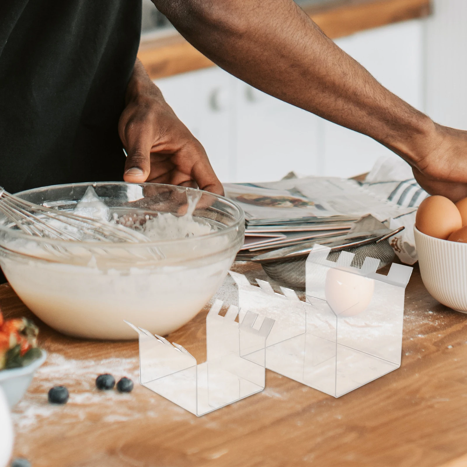 

2Pcs Food Storage Bag Holder Acrylic Prep Stands for Home Freezer Bags Filling Pouring Leftover Holders Meals Gallon Baggie