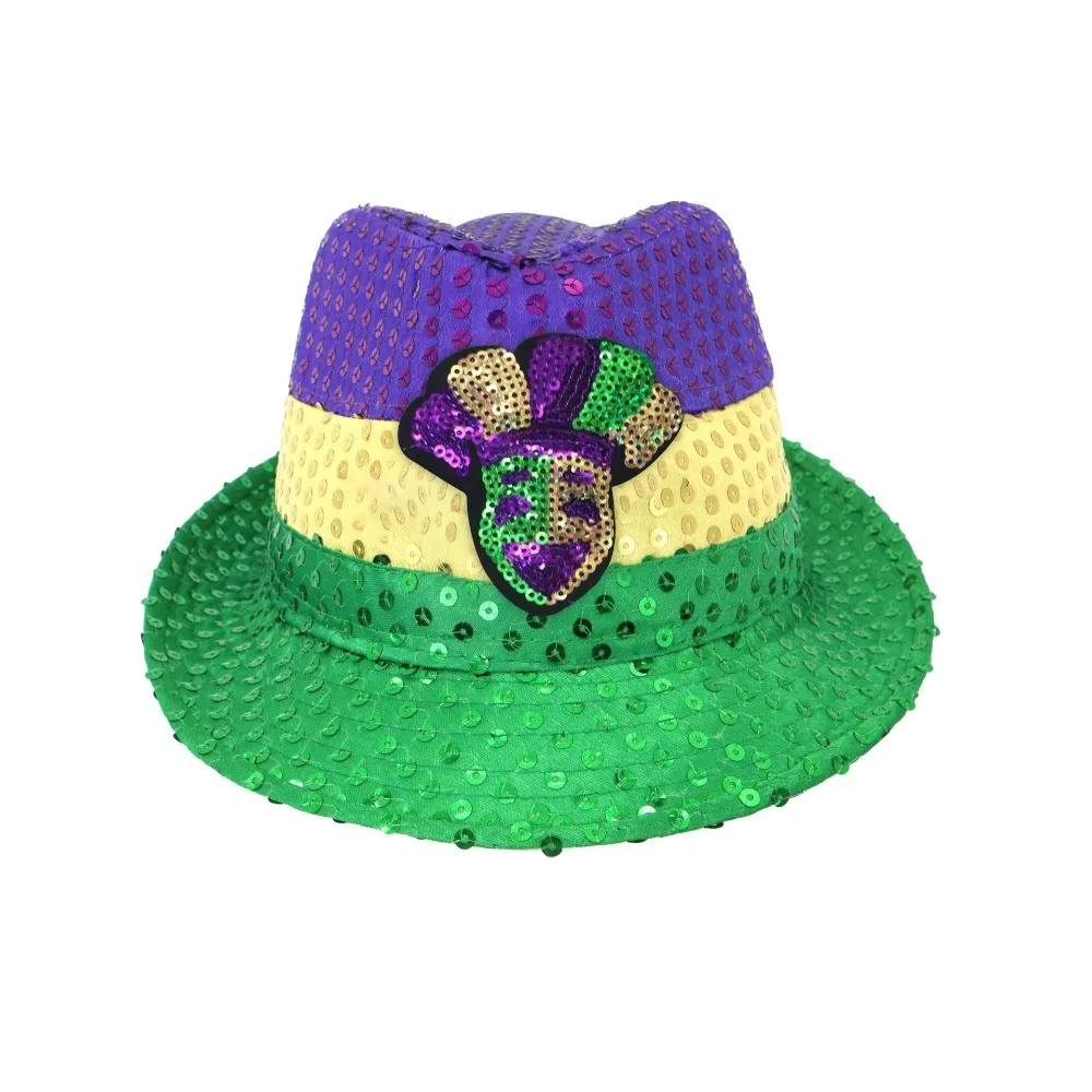 Nuevo Sombrero de Jazz de Hip Hop con purpurina, sombreros de Carnaval de Hip Hop con lentejuelas, gorra de cubo para Cosplay,