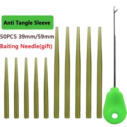 50PCS Carp Fishing Anti Tangle Sleeve Accessories Helicopter Rig Tubing Hook Swivel Baiting Needle for Carp Hair Rig
