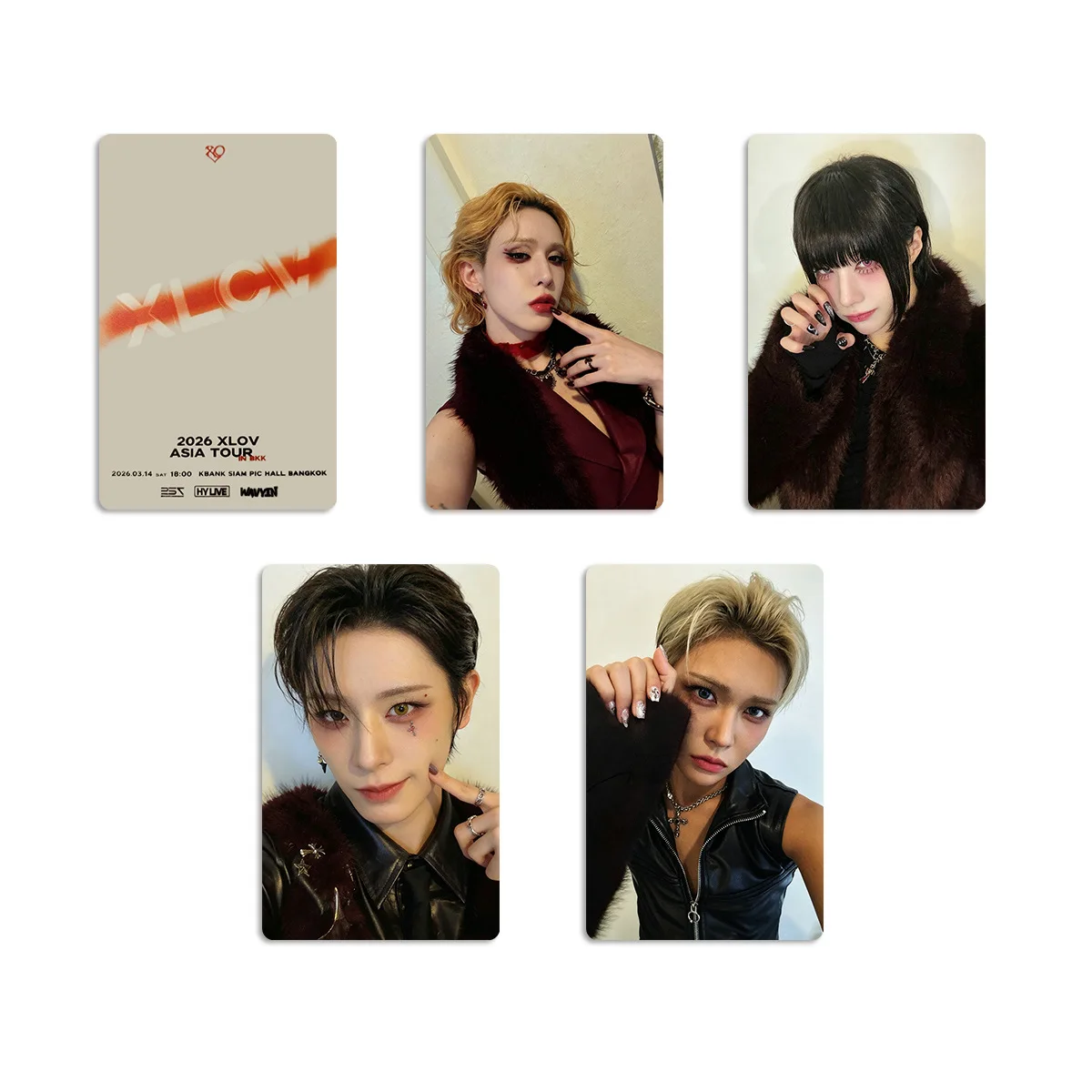 4Pcs/Set Idol Group XLOV New Series Asia Tour 2026 In Manila Periphery Lomo Cards Postcards WUMUTI RUI HARU HYUN Fans Gifts