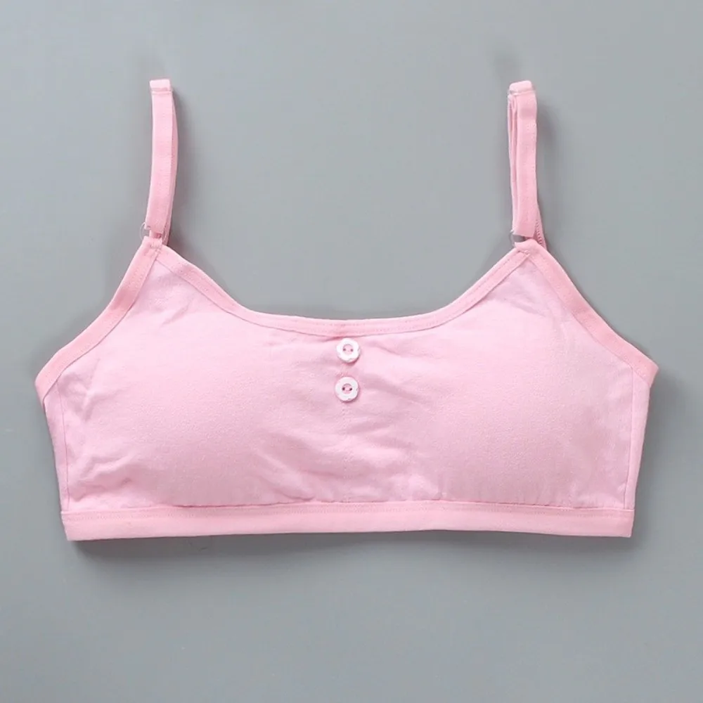 New Cotton Girls Training Bra Casual With Chest Pad Girl Underwear Vest Elastic Developmental Bras Children Tube Tops