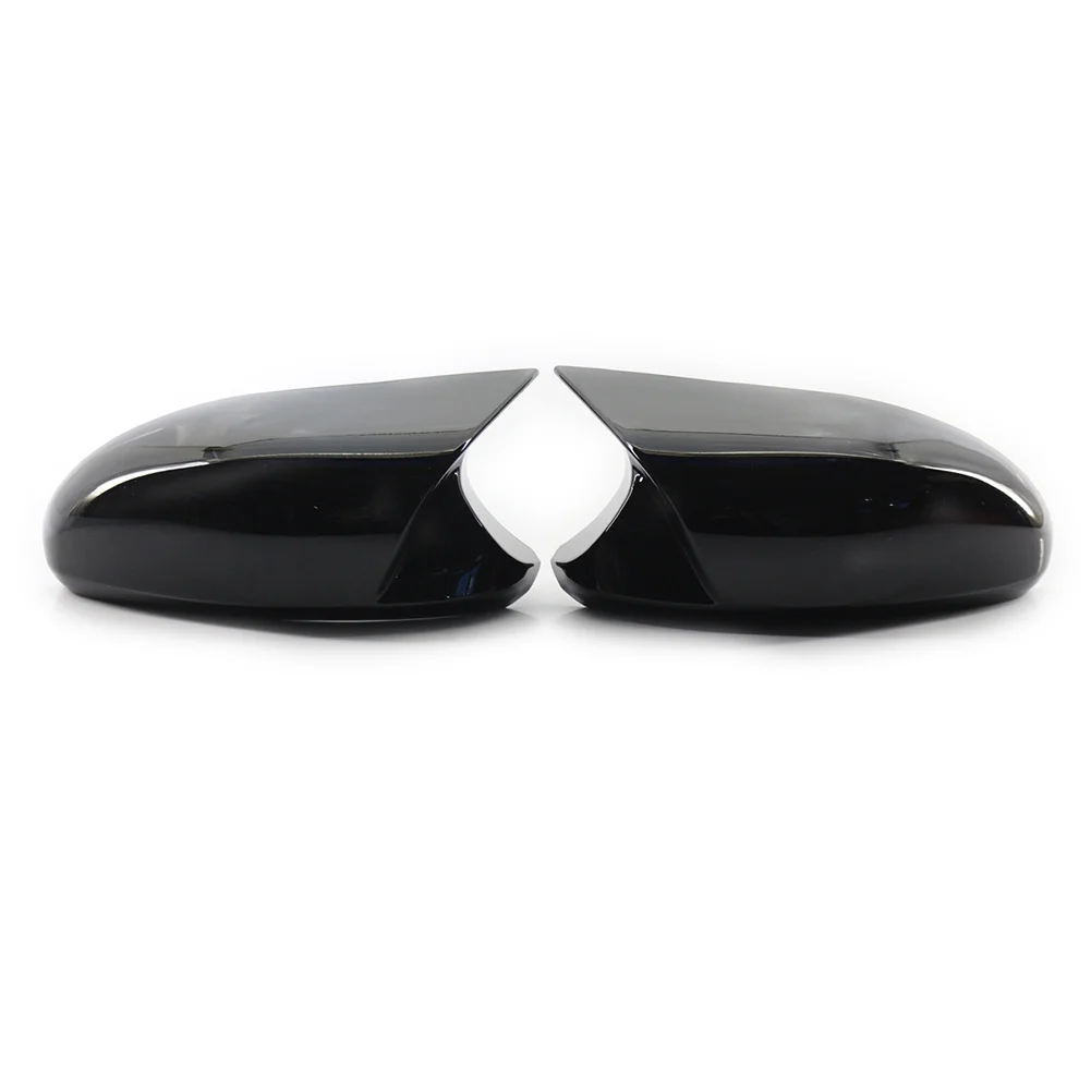 2x Gloss Black Car Rearview Mirror Cover Caps For BMW E81 E82 E87 E88 E90 E91 E92 E93 PRE-LCI