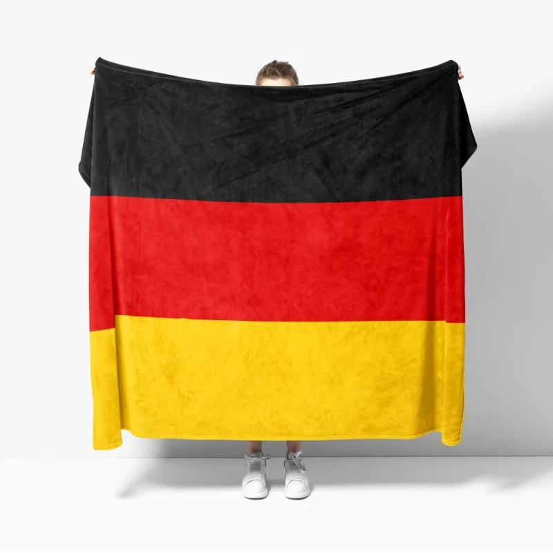 Germany emblem Flannel Blanket GRE DE Flag Throw Blanket Cozy Soft Lightweight Warm  for Couch Sofa Bed