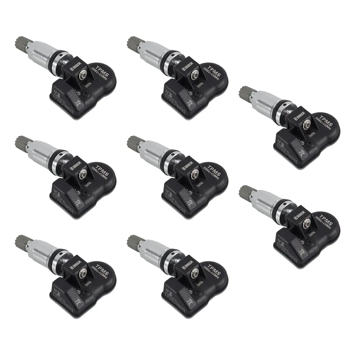 #15K (Black & Silver)8Pcs Programmable TPMS MX Sensor 315MHZ+433MHz Tire Pressure Sensor,Automotive Parts & Accessories