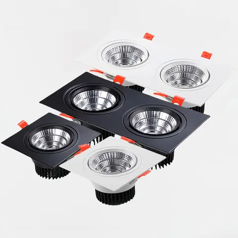 조도 조절식 직사각형 COB LED 천장 다운라이트, 매립형 LED 천장 램프, 실내 조명 스포트라이트, AC85 ~ 265V, 7W, 9W, 12W, 18W, 24W