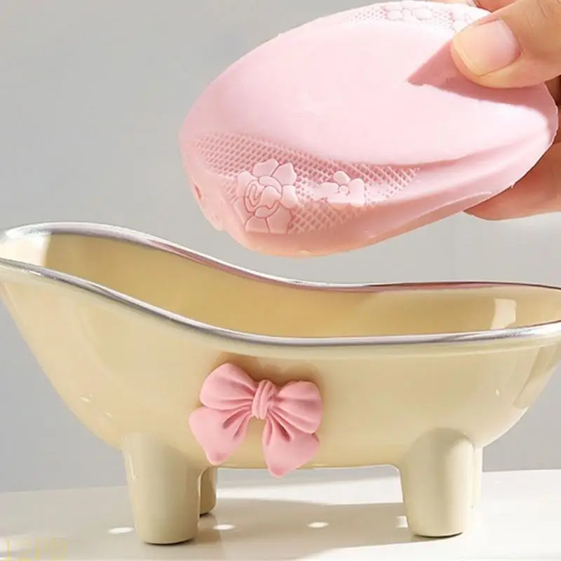12PD Compact Soap Box Cartoon Bathtub Soap Tray Soap Case Holder ABS Material