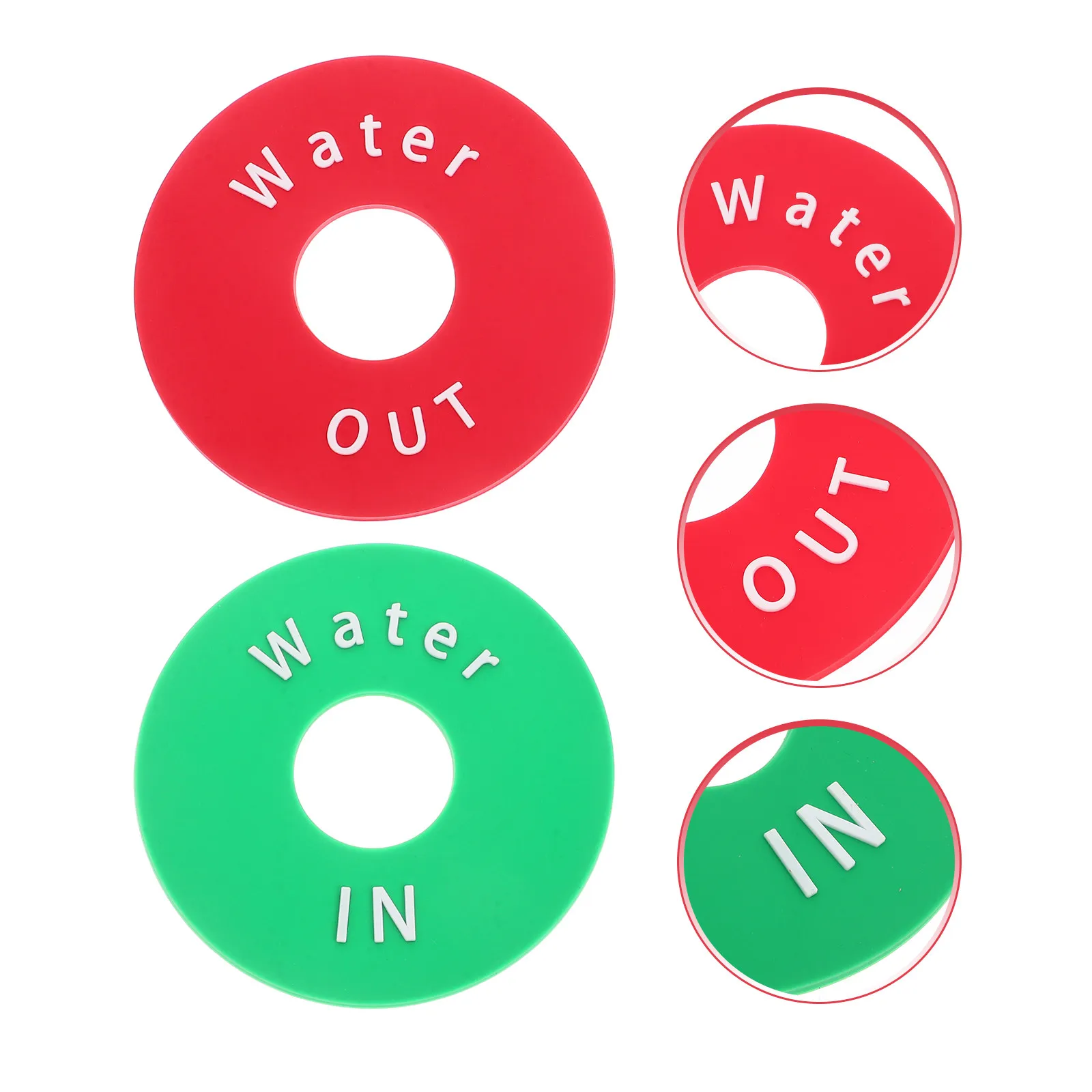 2Pcs Ice Bucket Water Valve Labels Inlet Outlet Classification Signs Bright Plastic Indicator Tags for Easy Identification
