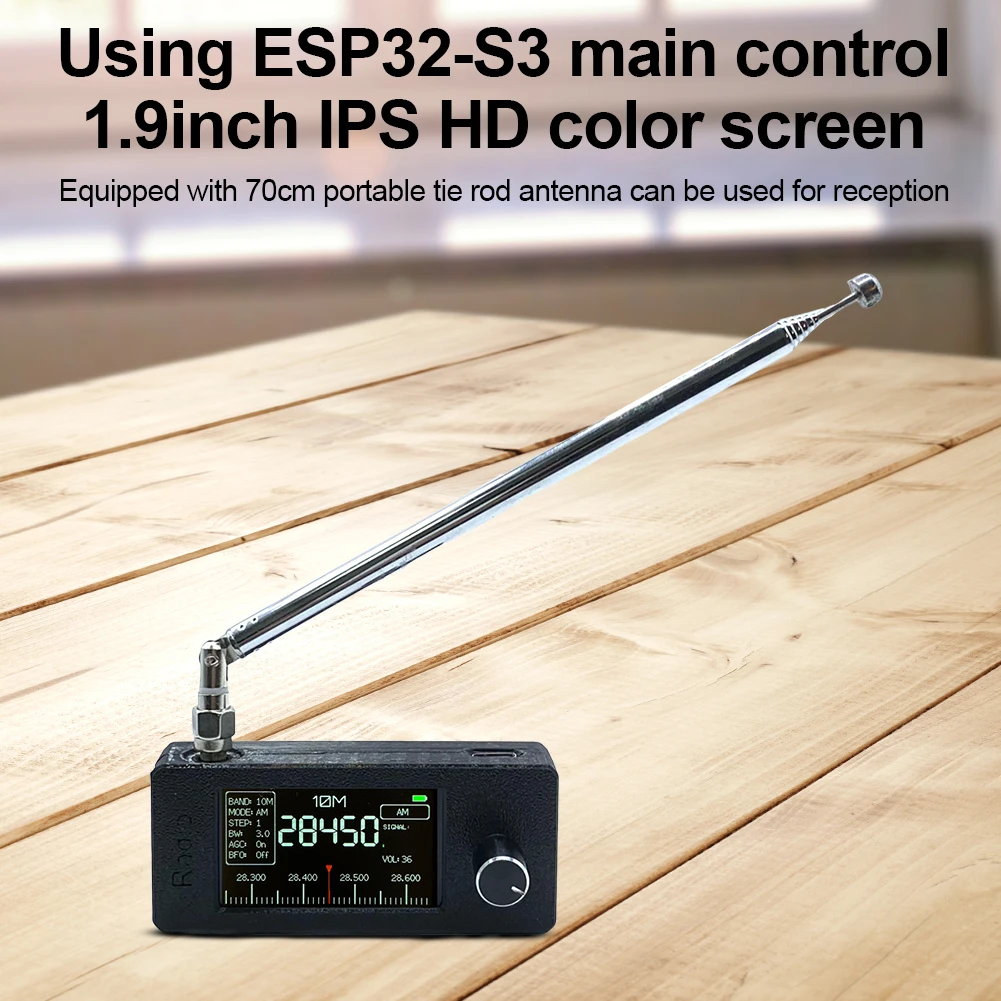 SI4732 0.5-108mhz Pocket Mini Radio HF SW MW VHF All Band Radio Receiver LSB USB AM FM 1.9in Screen Telescopic Antenna