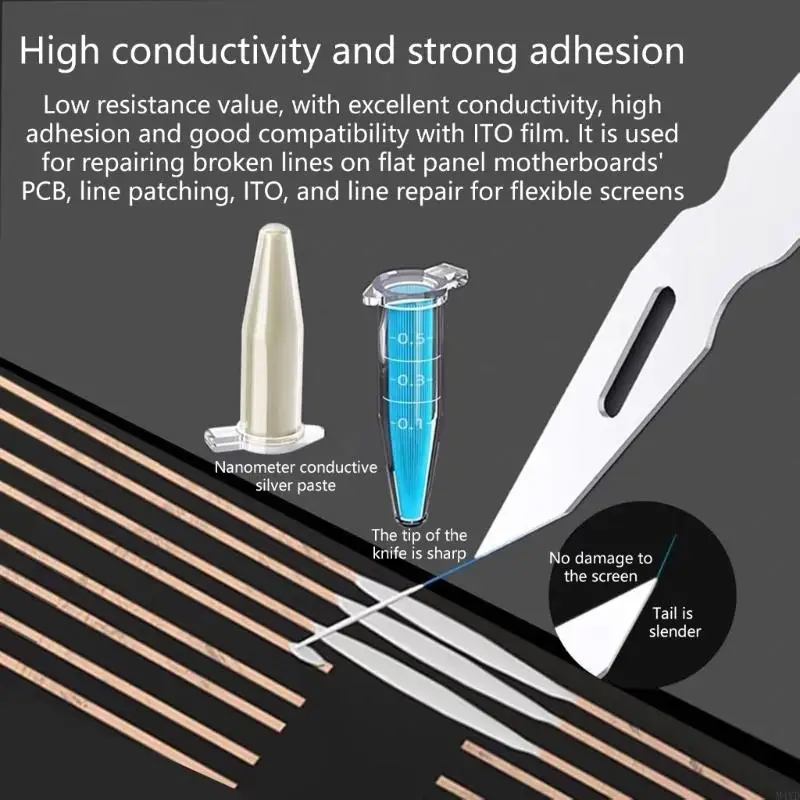 

1 шт., набор серебряной проводящей пасты для ремонта цепи дисплея телефона с низким сопротивлением, обеспечивающий эффективное