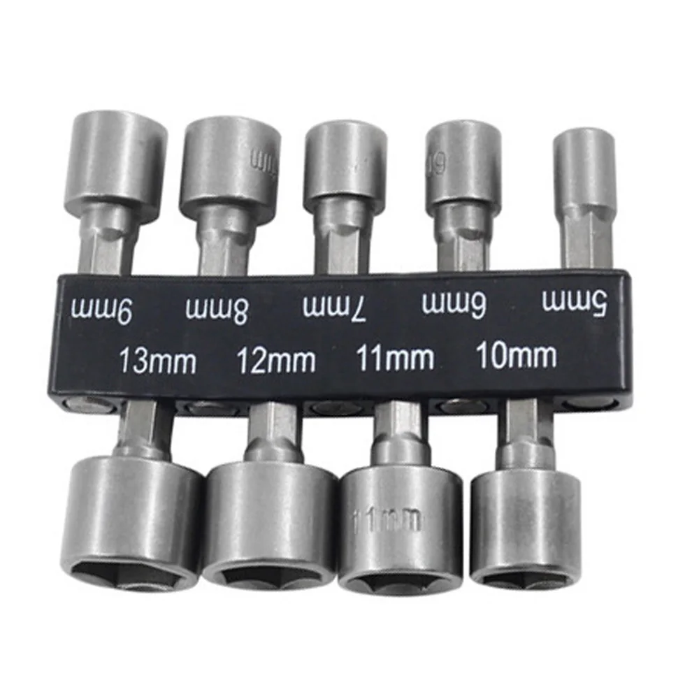 

9pcs/set Chrome Vanadium Power Nuts Driver Drill Bit Tools Set 1/4 inch Driver Hex Metric Socket Wrench Screw for Power Tools