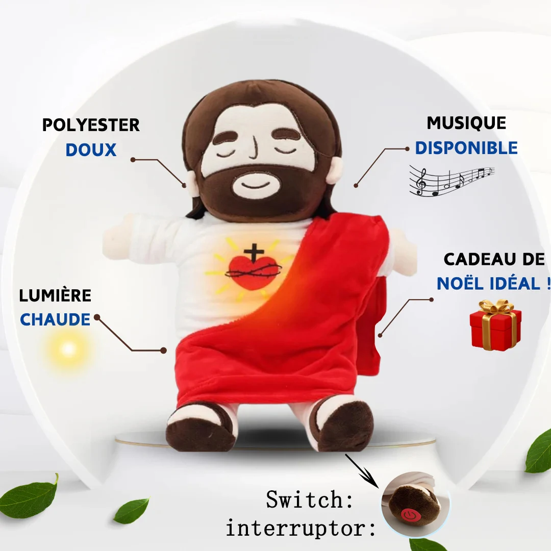 38CM oddech jezusa kojący pluszową zabawkę dla dzieci miękkie kojące pluszowe jezusy pocieszające zabawki w kształcie serca jezusa wielkanocne prezenty świąteczne