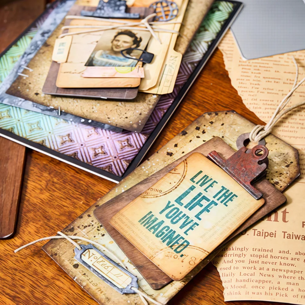 جديد وصول الحافظة والمجلدات والعلامات قطع معدنية يموت DIY بها بنفسك سكرابوكينغ بطاقة صنع الإستنسل النقش الحرفية الديكور #2