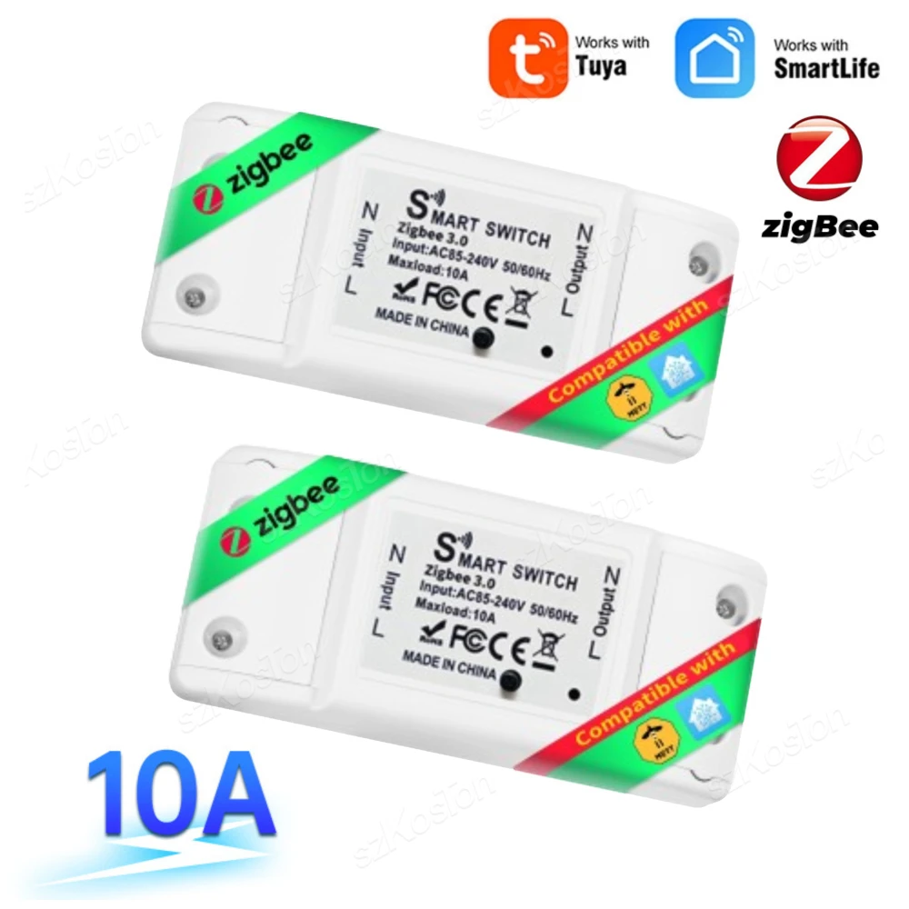 Tuya ZigBee 3.0 Smart Switch LED Light Wireless Controller Relay Module Breaker Smart Home Automation Works With Alexa Google