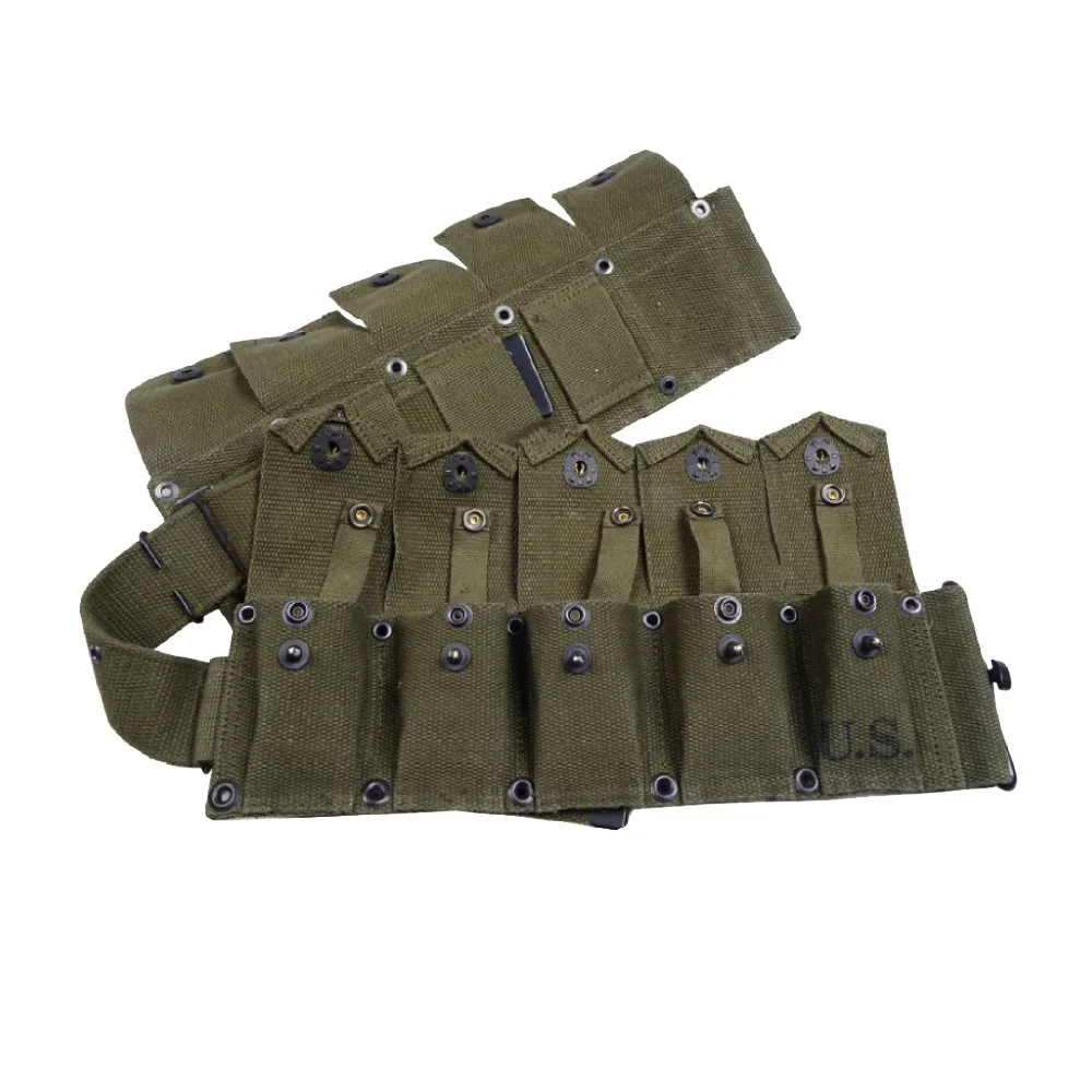 WW2 US Soldier 10cell Pouch Retro WW2 Tool Bag Pack Normandy Storage Pocket Green Khaki Hardware Tactical Equip Bag