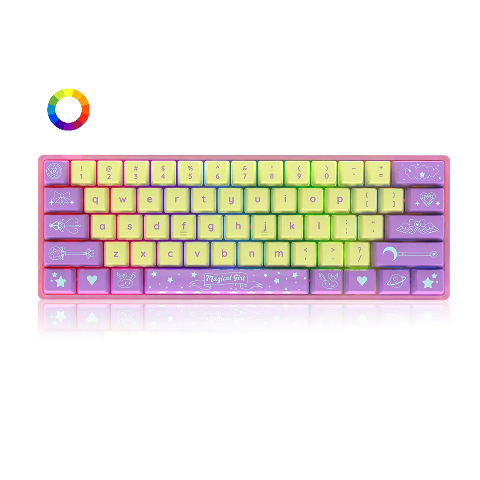 

TOPSTYLE TKB-K1 Type C Wired 61 Keys RGB Mechanical Gaming Keyboard Full Keys Punchless Wired USB 60% Mechanical Keyboard