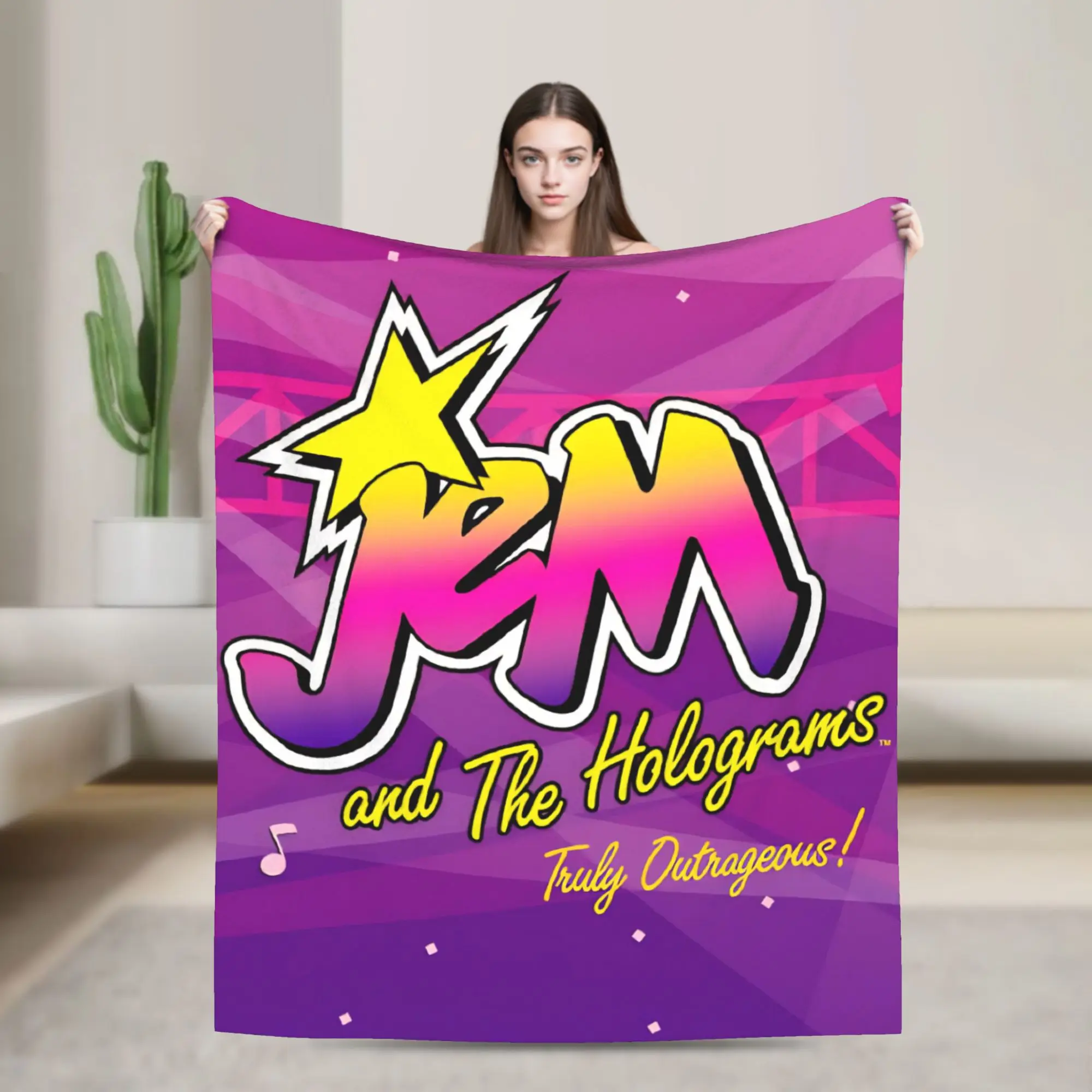Jem And The Holograms Merch Blanket Lightweight Warm  Throw Blankets for Couch 50x60 Inches Multi-size Bedspread