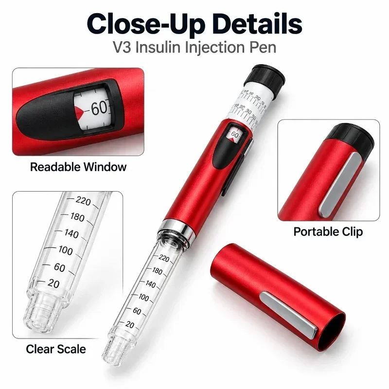 V3 Reusable Magic Pen Alloy Atomization Filling Injector Pen Dedicated Cartridge Bottle Consumables Precise Dosing Shot Tool